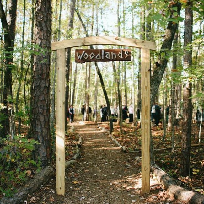 entrance to the woodland ceremony site
