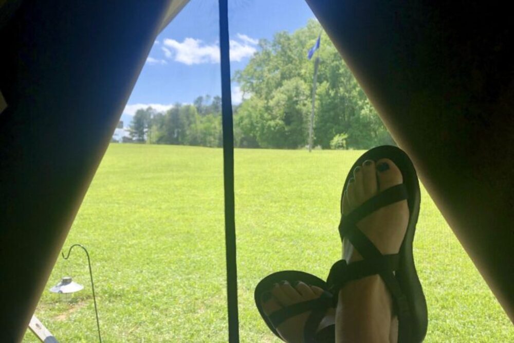 Relaxing in the Tent Village