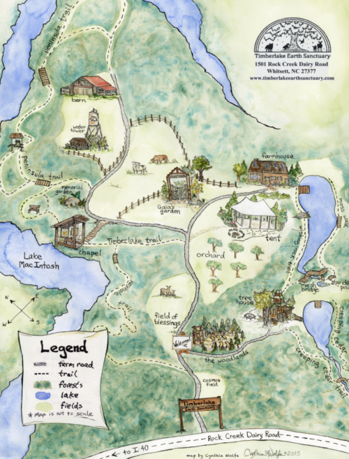 Timberlake Earth Sanctuary Map